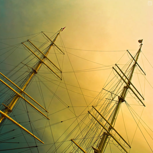 Masts Beneath a Gradient Sky